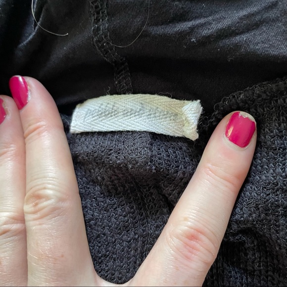 Pebble and Stone Black Cardigan Sweater Black Gray Heathered - Picture 8 of 10